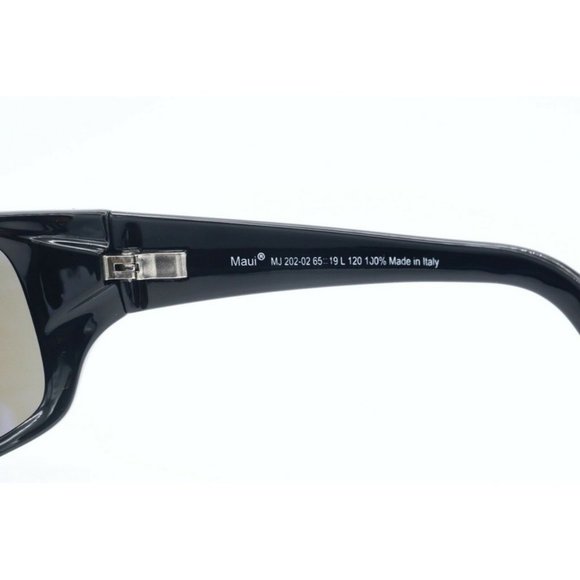 Maui Jim Peahi MJ 202-02 Square Black Sunglasses Blue Polarized Lenses 65mm - Picture 4 of 6